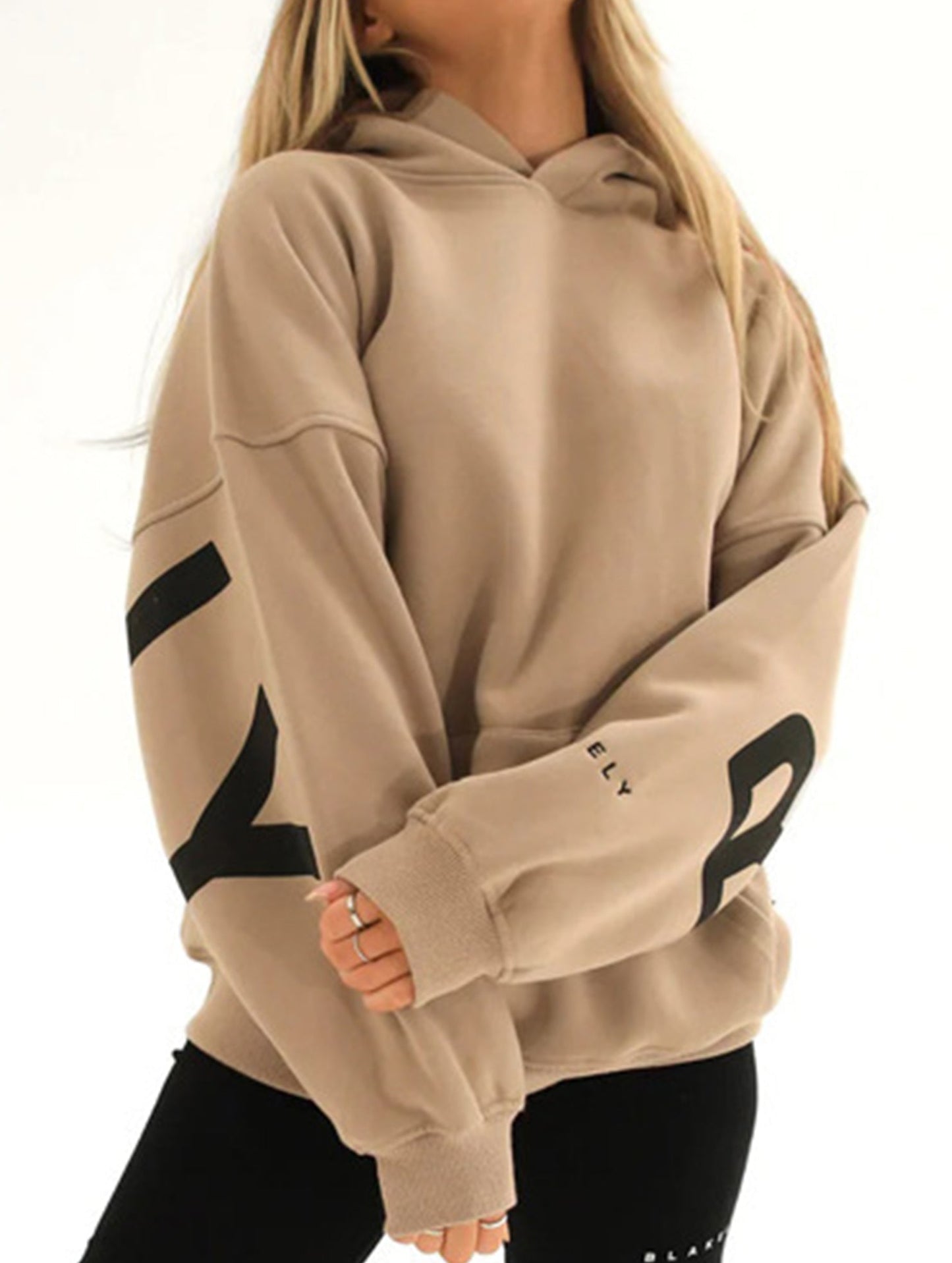Fashionable thickened loose hooded sweatshirt