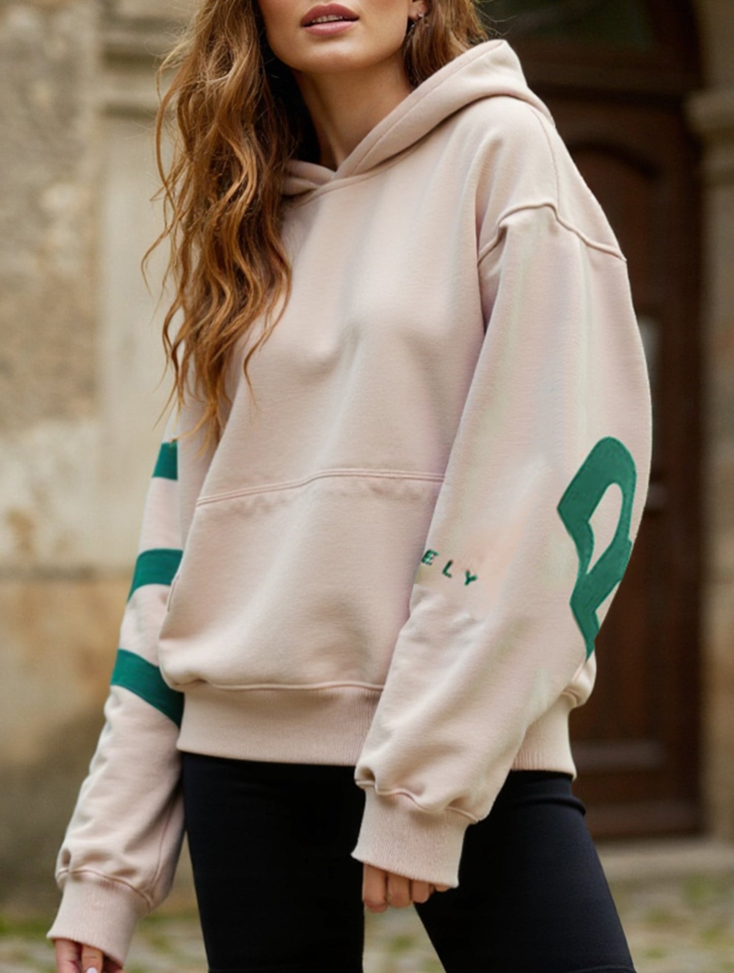 Fashionable thickened loose hooded sweatshirt