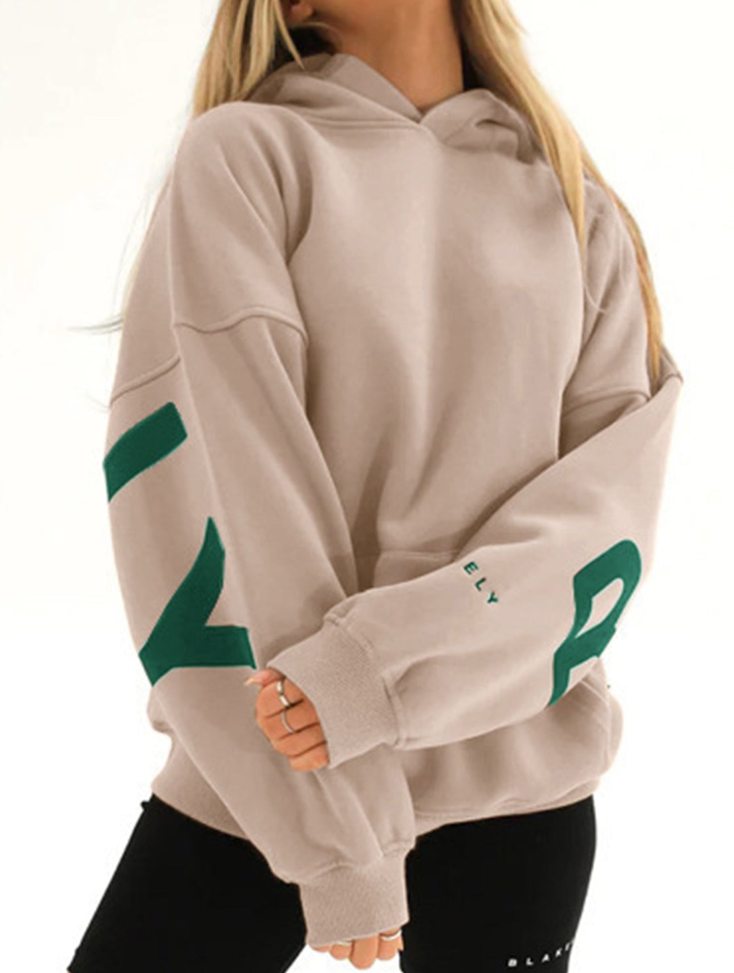 Fashionable thickened loose hooded sweatshirt