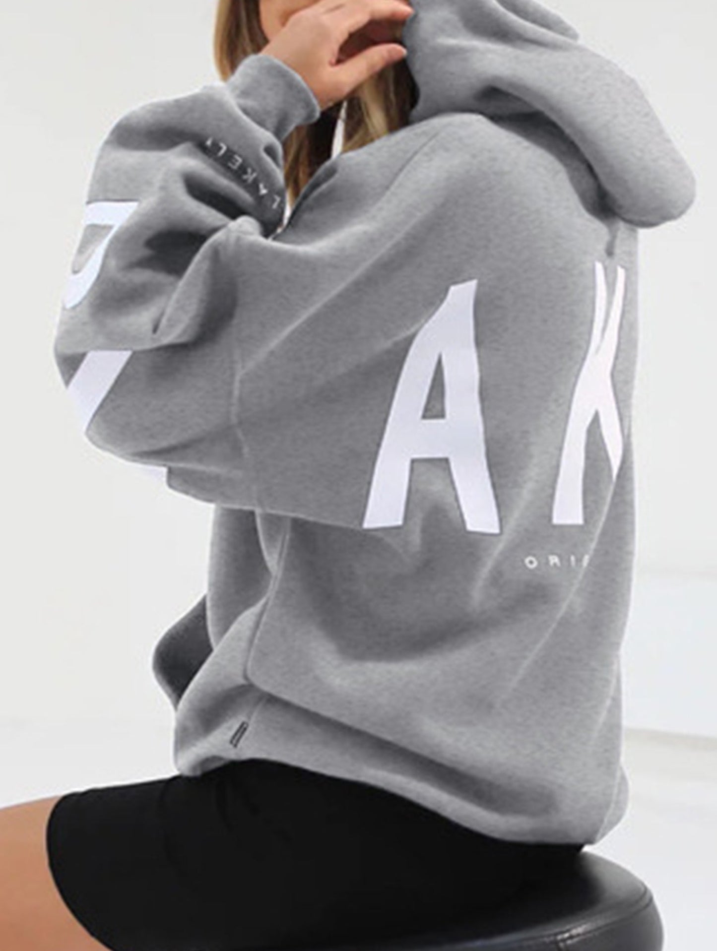 Fashionable thickened loose hooded sweatshirt