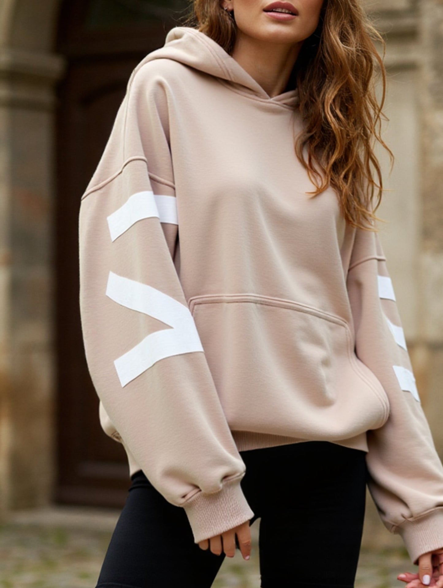 Fashionable thickened loose hooded sweatshirt