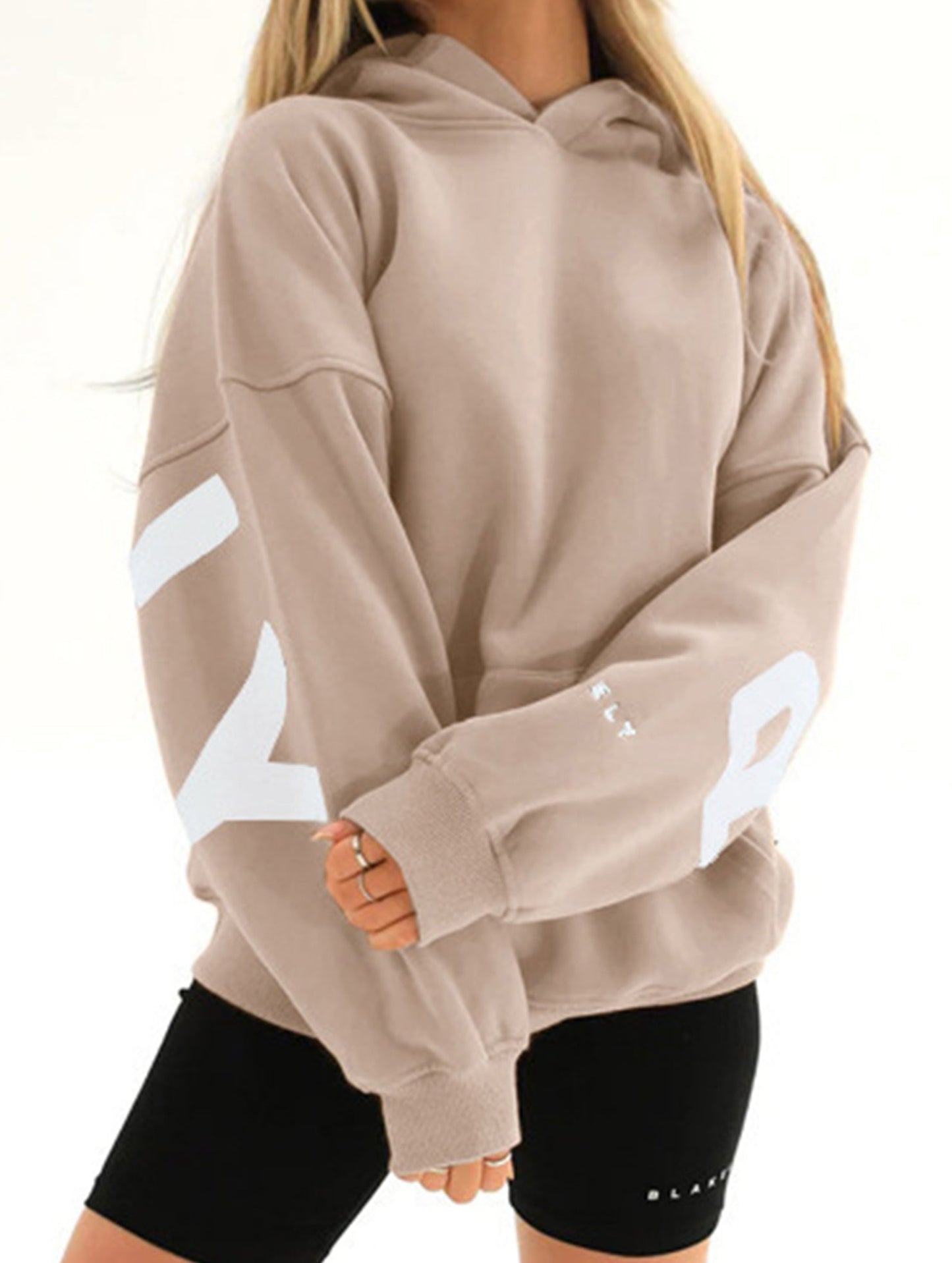 Fashionable thickened loose hooded sweatshirt