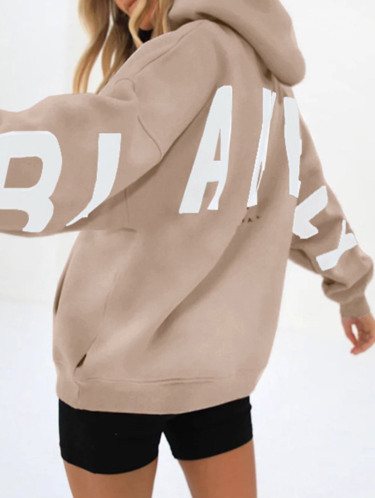 Fashionable thickened loose hooded sweatshirt