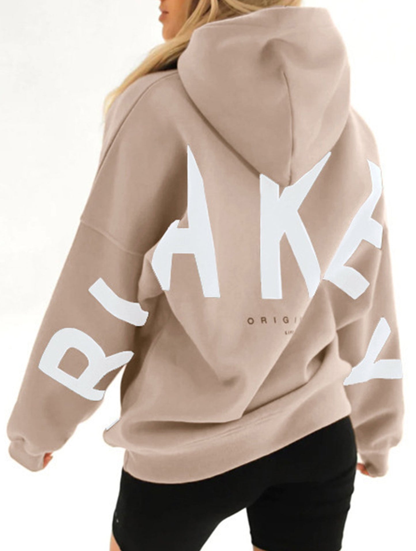 Fashionable thickened loose hooded sweatshirt