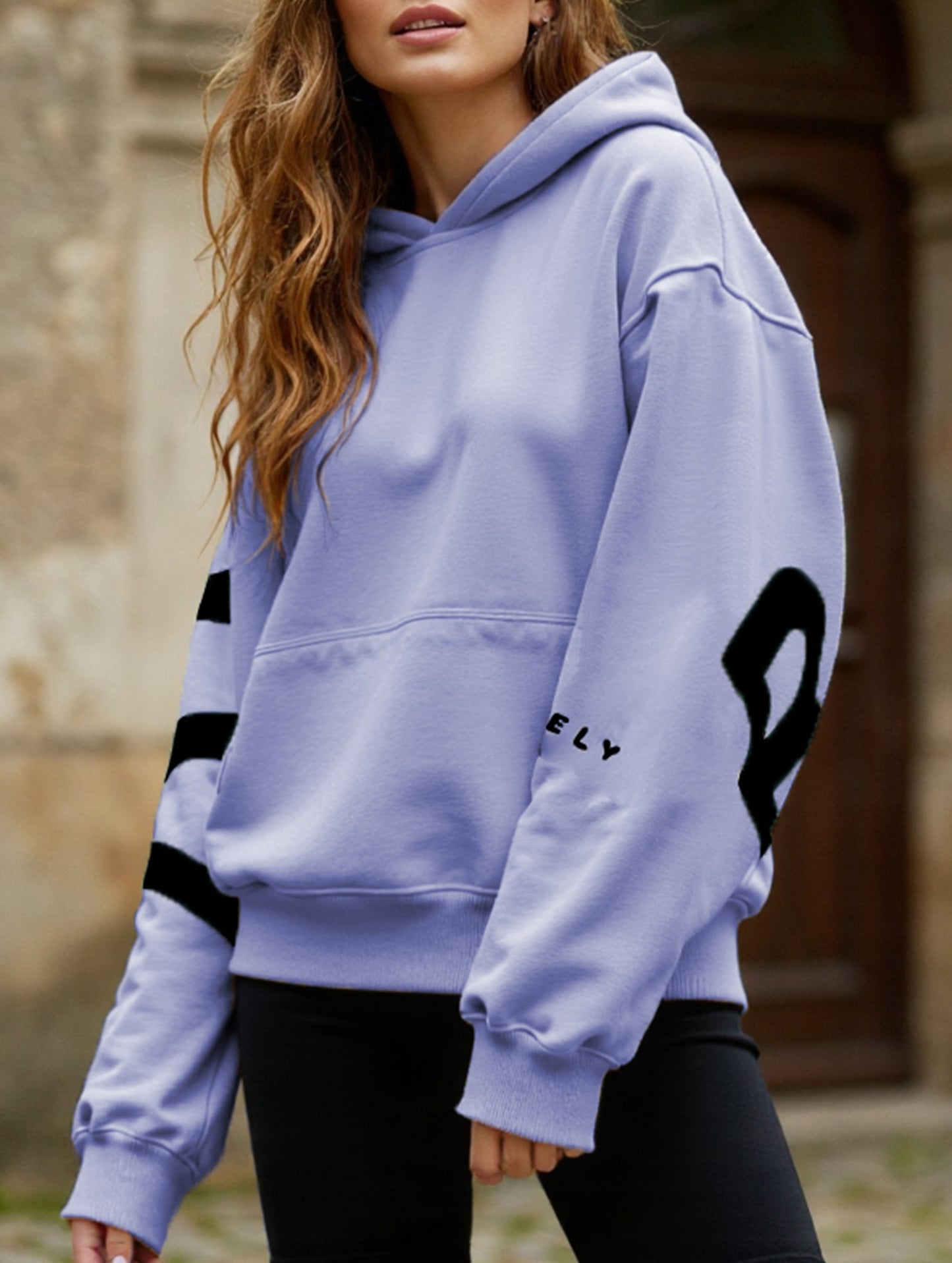 Fashionable thickened loose hooded sweatshirt