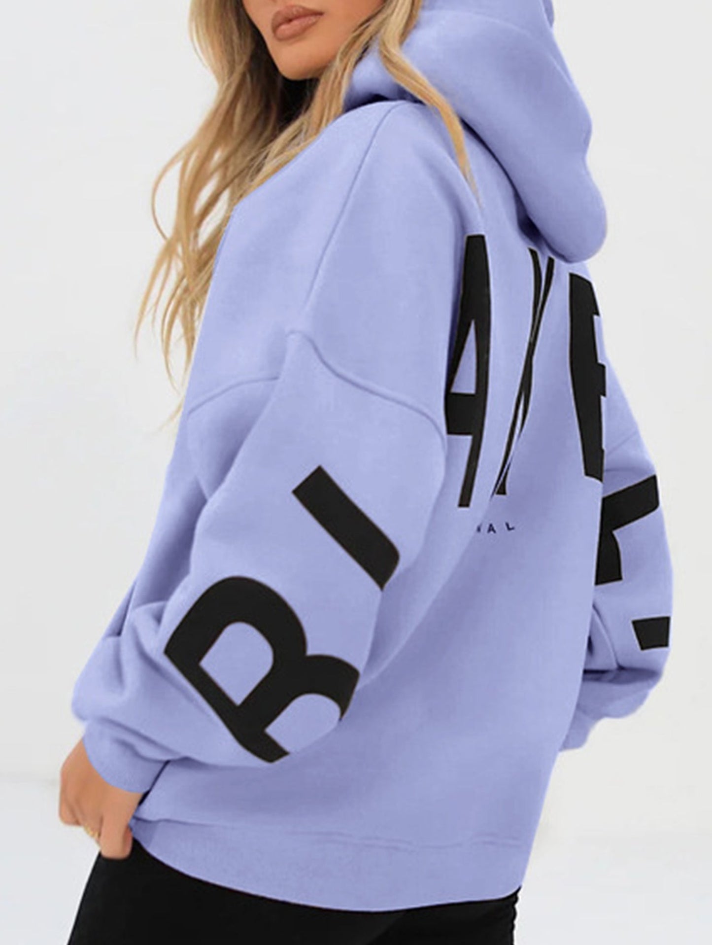 Fashionable thickened loose hooded sweatshirt