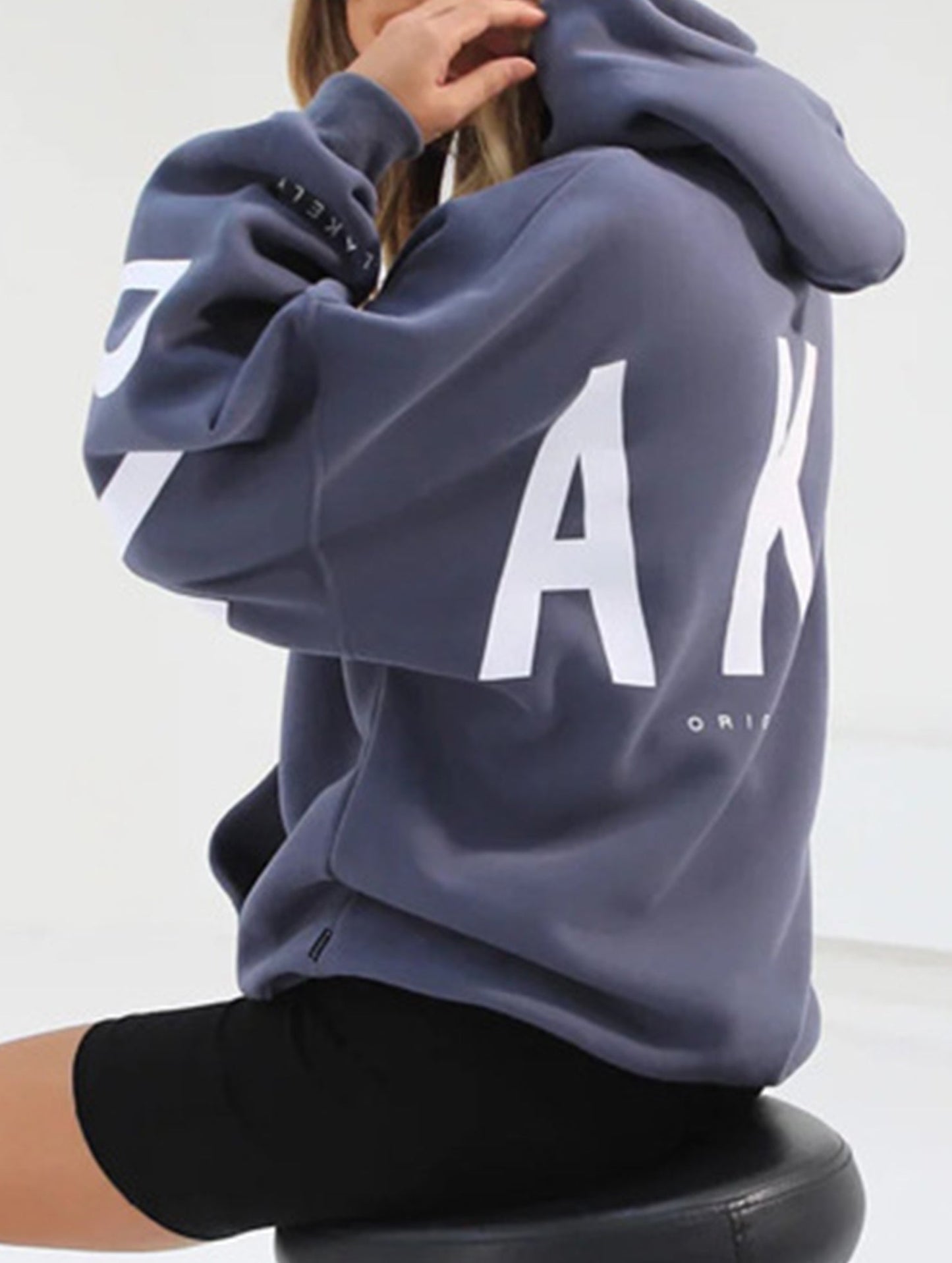 Fashionable thickened loose hooded sweatshirt