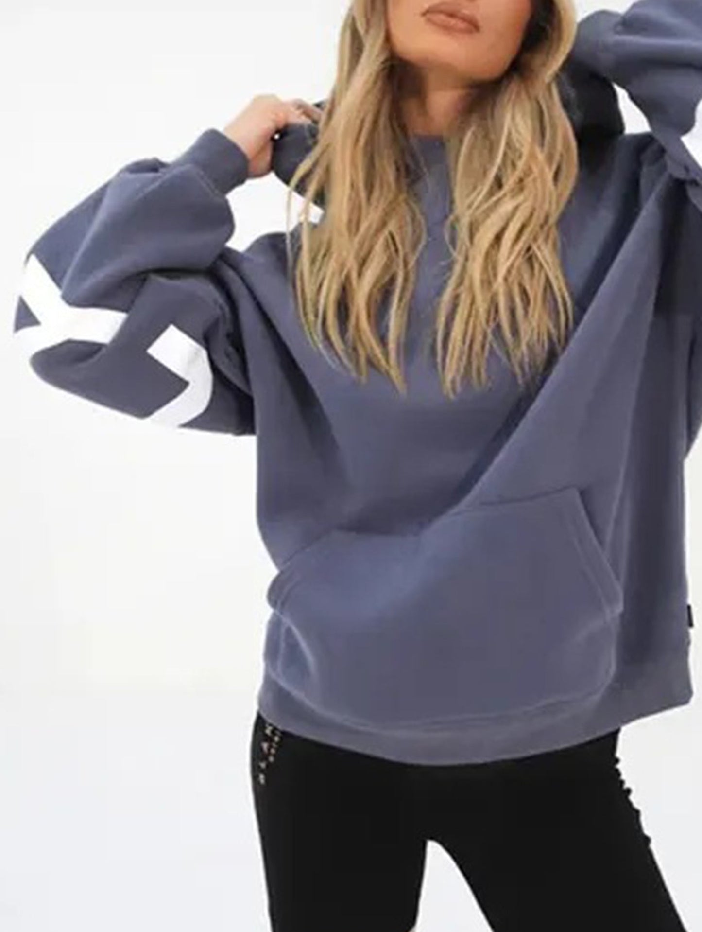 Fashionable thickened loose hooded sweatshirt