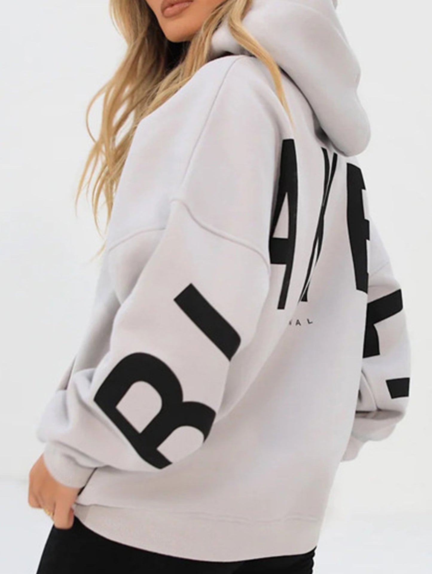 Fashionable thickened loose hooded sweatshirt