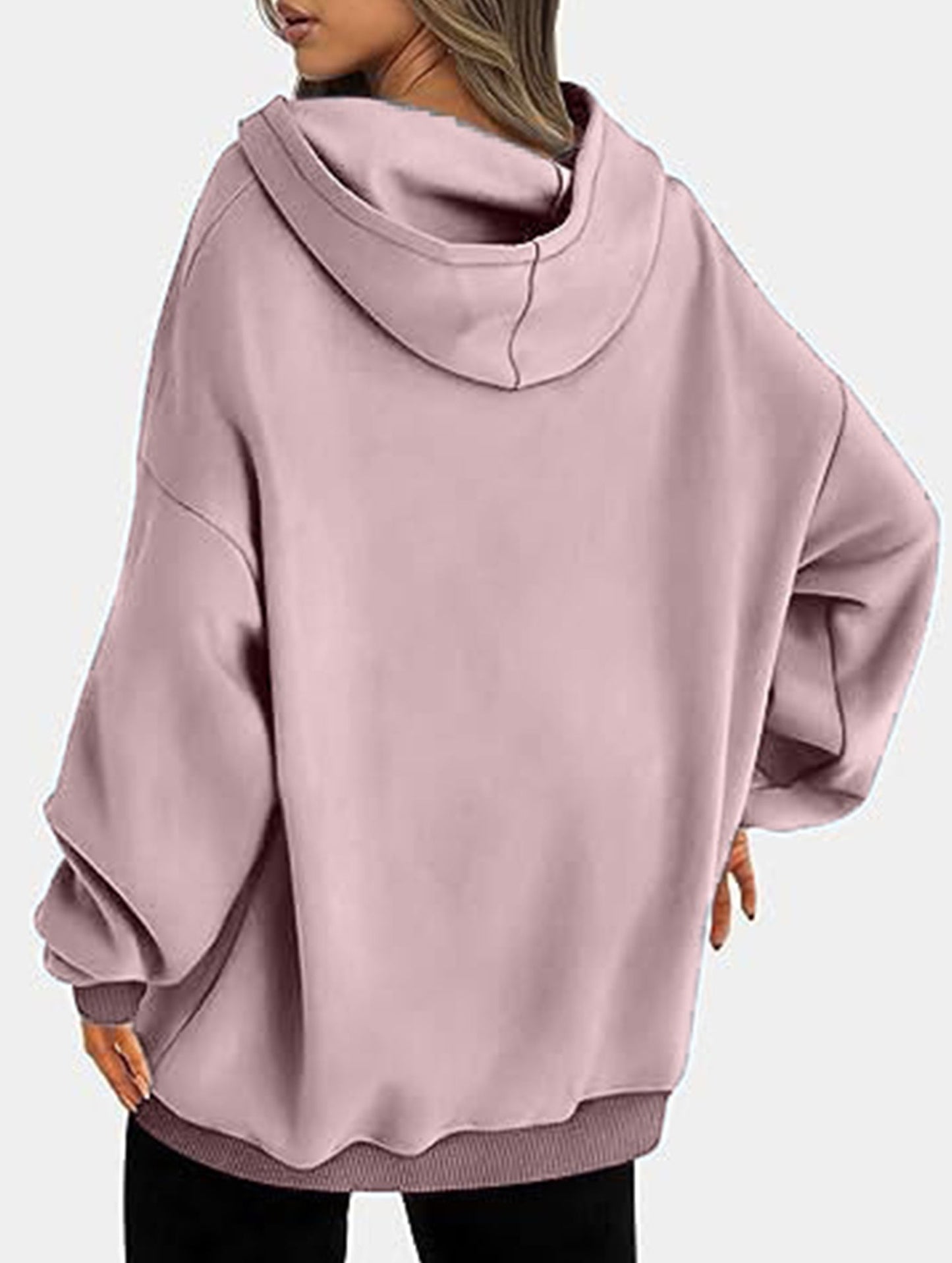 Oversized loose fleece hooded sweatshirt