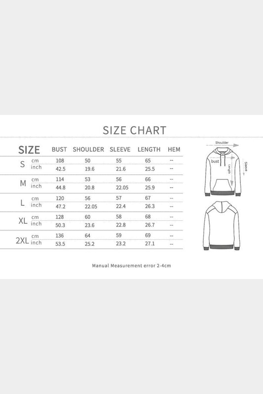 GAME DAY PRINTING LONG SLEEVE HOODIE PULLOVER