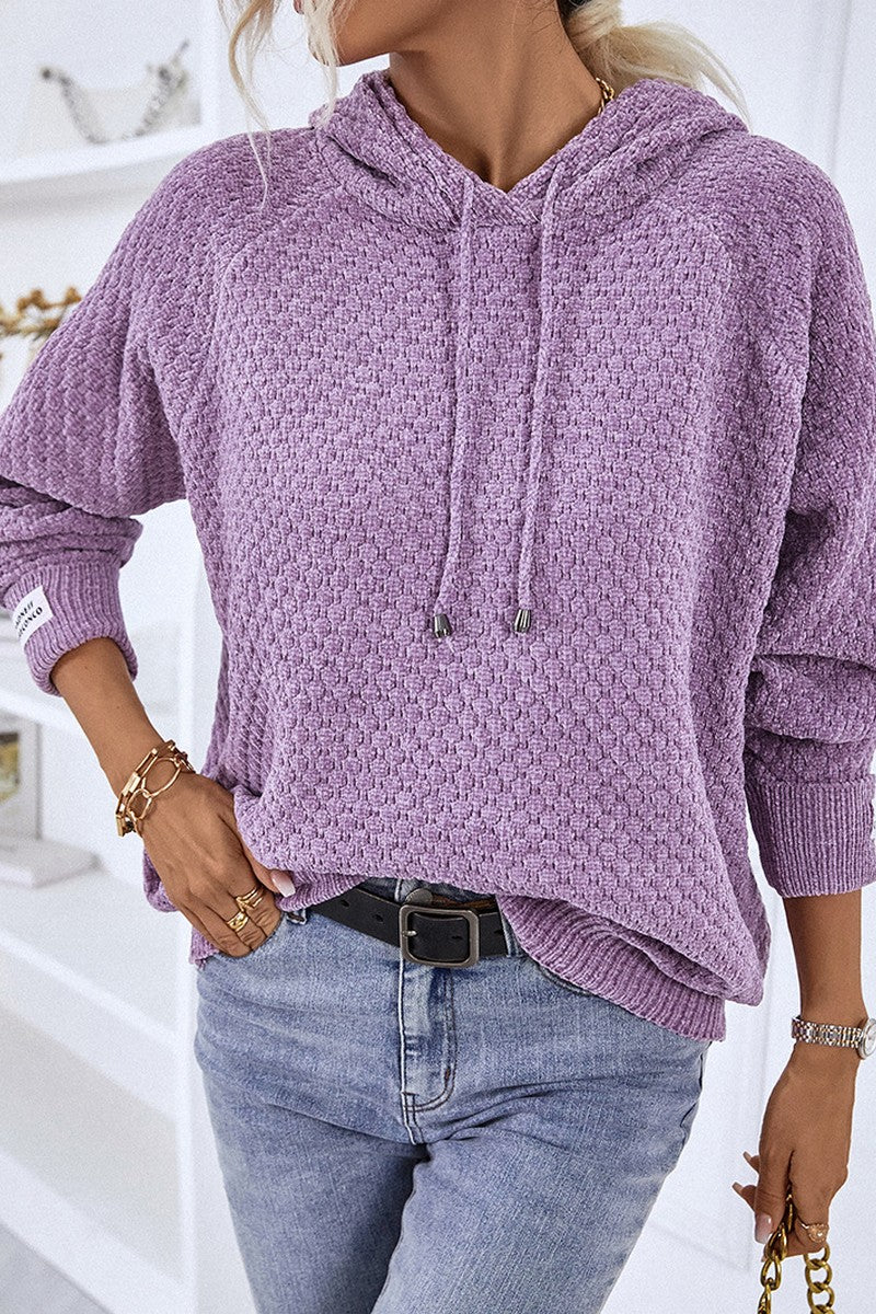 WOMEN FISHERMAN KNITTED HOODIE PULLOVER