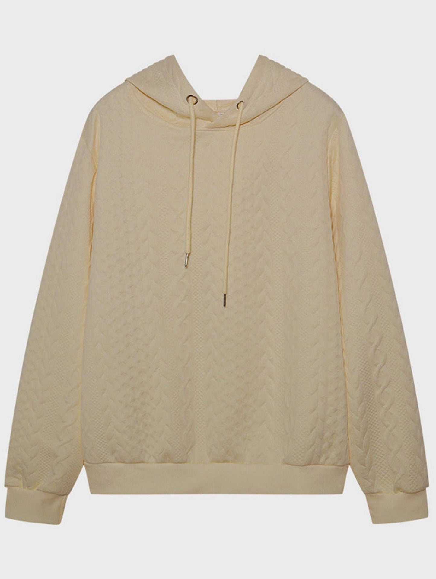 WOMEN'S HOODIE SWEATSHIRT PULLOVER TEXTURED VINTAGE FASHION BASIC DRAWSTRING COLOR STREET CASUAL HOODIE LONG SLEEVE TOP MICRO-ELASTIC