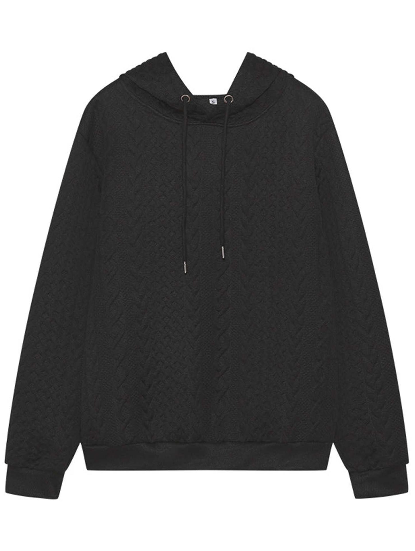 WOMEN'S HOODIE SWEATSHIRT PULLOVER TEXTURED VINTAGE FASHION BASIC DRAWSTRING COLOR STREET CASUAL HOODIE LONG SLEEVE TOP MICRO-ELASTIC