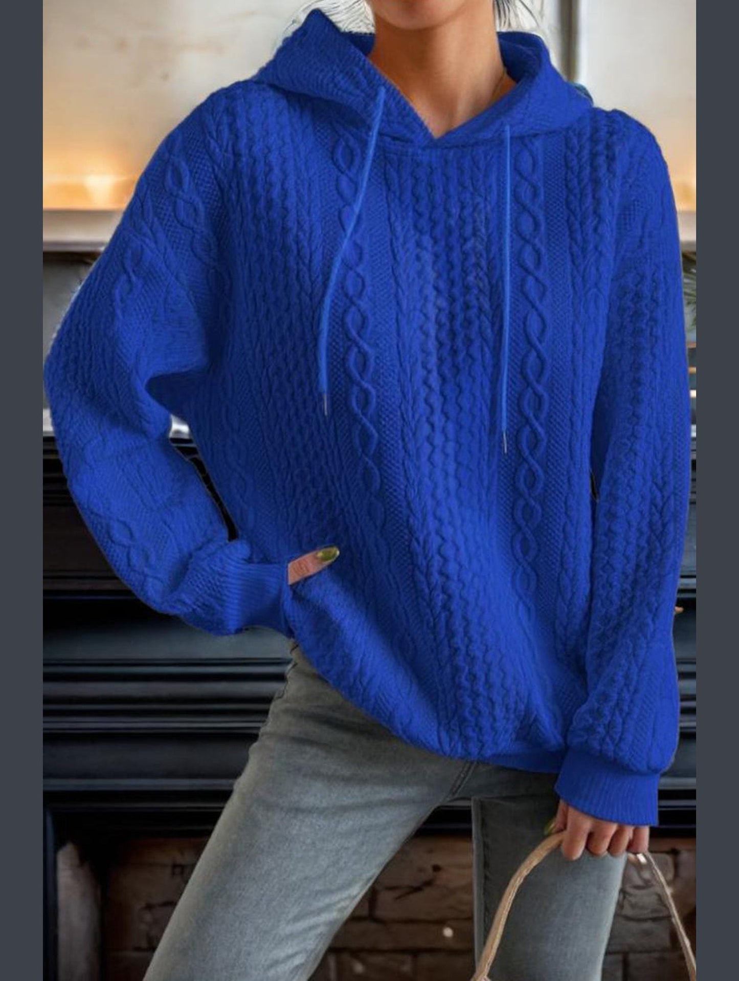 WOMEN'S HOODIE SWEATSHIRT PULLOVER TEXTURED VINTAGE FASHION BASIC DRAWSTRING COLOR STREET CASUAL HOODIE LONG SLEEVE TOP MICRO-ELASTIC