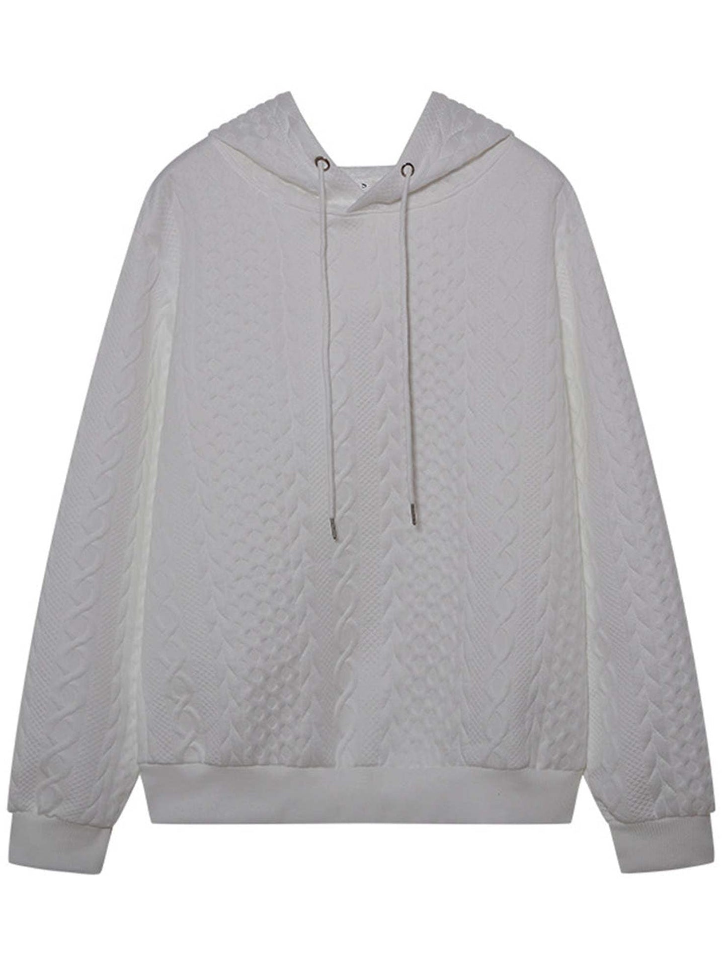 WOMEN'S HOODIE SWEATSHIRT PULLOVER TEXTURED VINTAGE FASHION BASIC DRAWSTRING COLOR STREET CASUAL HOODIE LONG SLEEVE TOP MICRO-ELASTIC