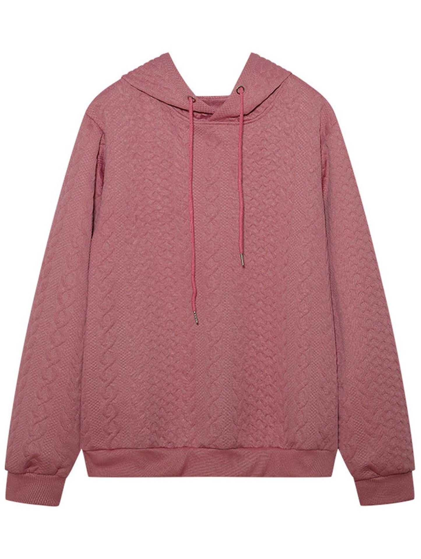 WOMEN'S HOODIE SWEATSHIRT PULLOVER TEXTURED VINTAGE FASHION BASIC DRAWSTRING COLOR STREET CASUAL HOODIE LONG SLEEVE TOP MICRO-ELASTIC