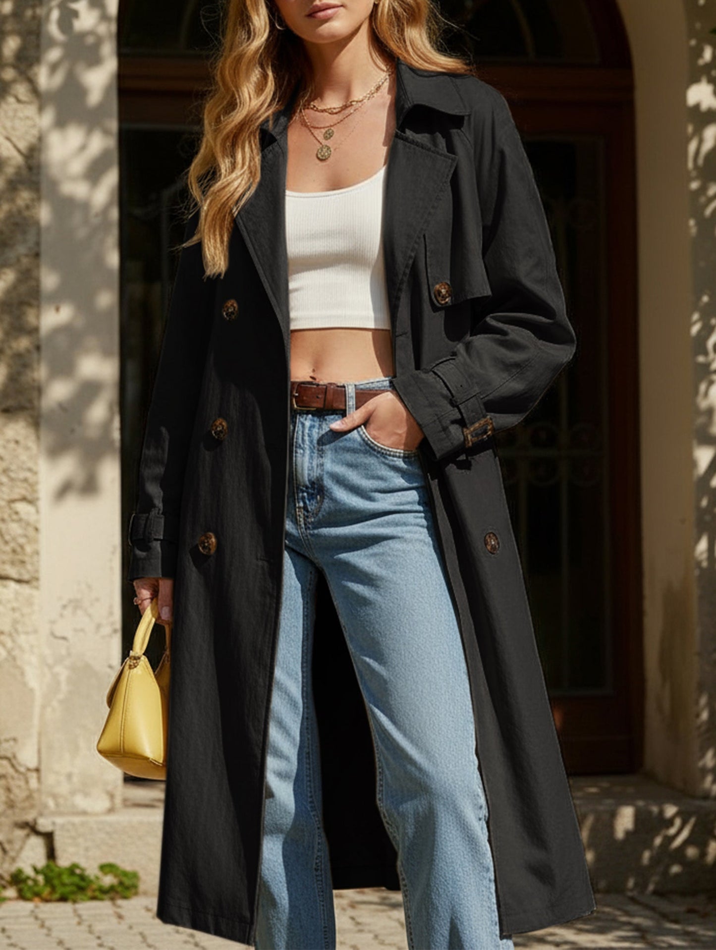 Popular solid color long-sleeved jacket