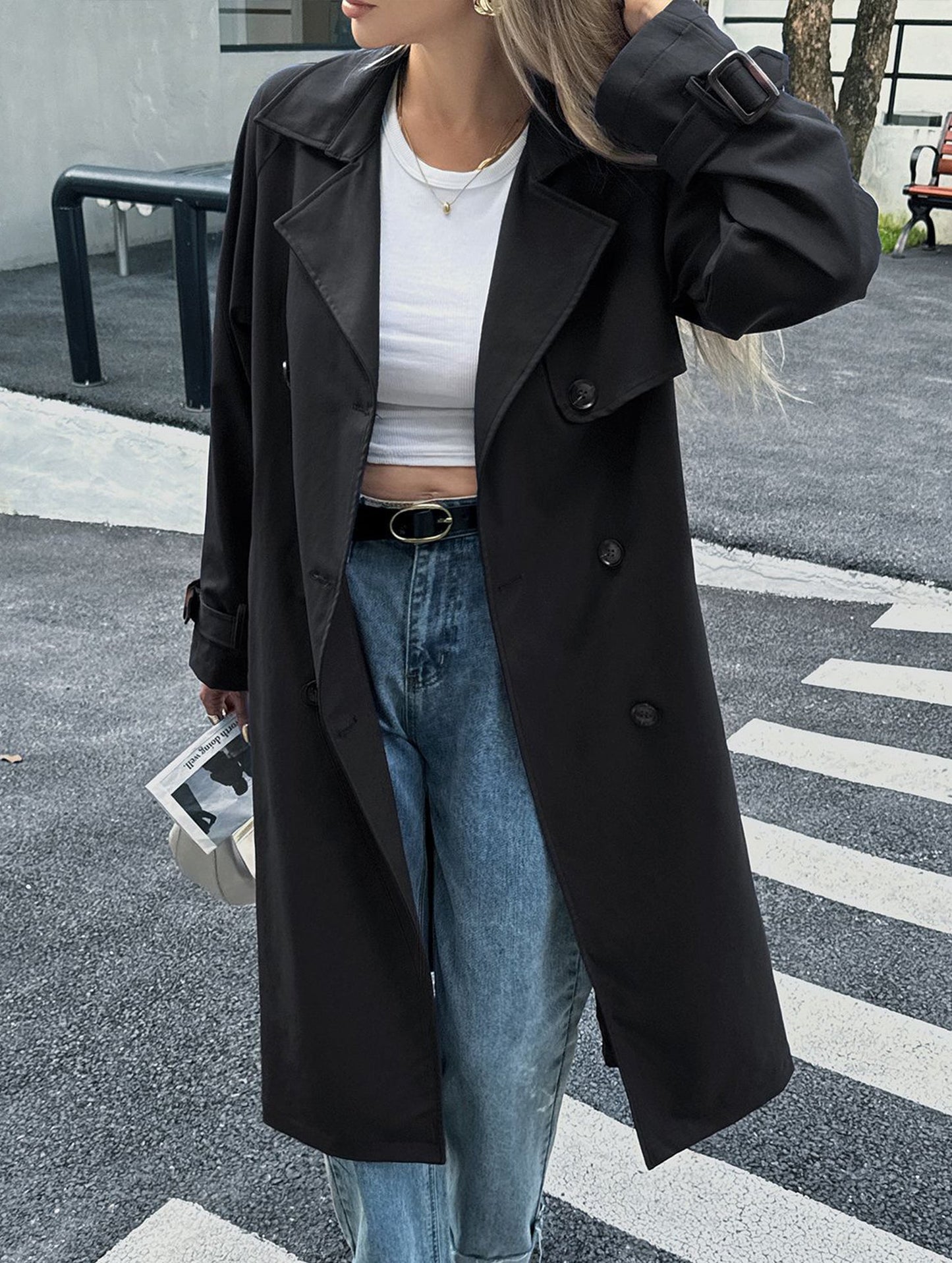 Popular solid color long-sleeved jacket