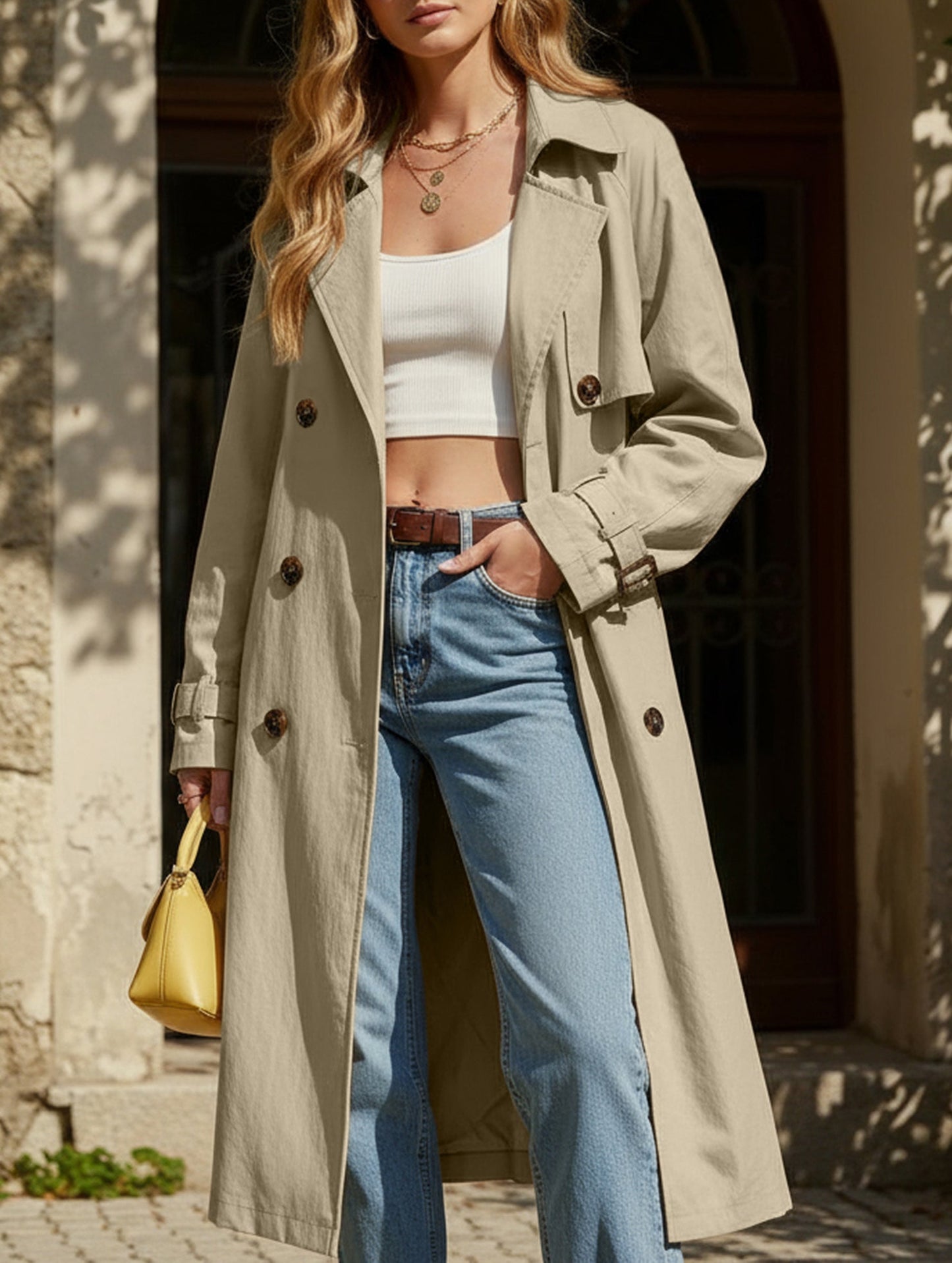 Popular solid color long-sleeved jacket