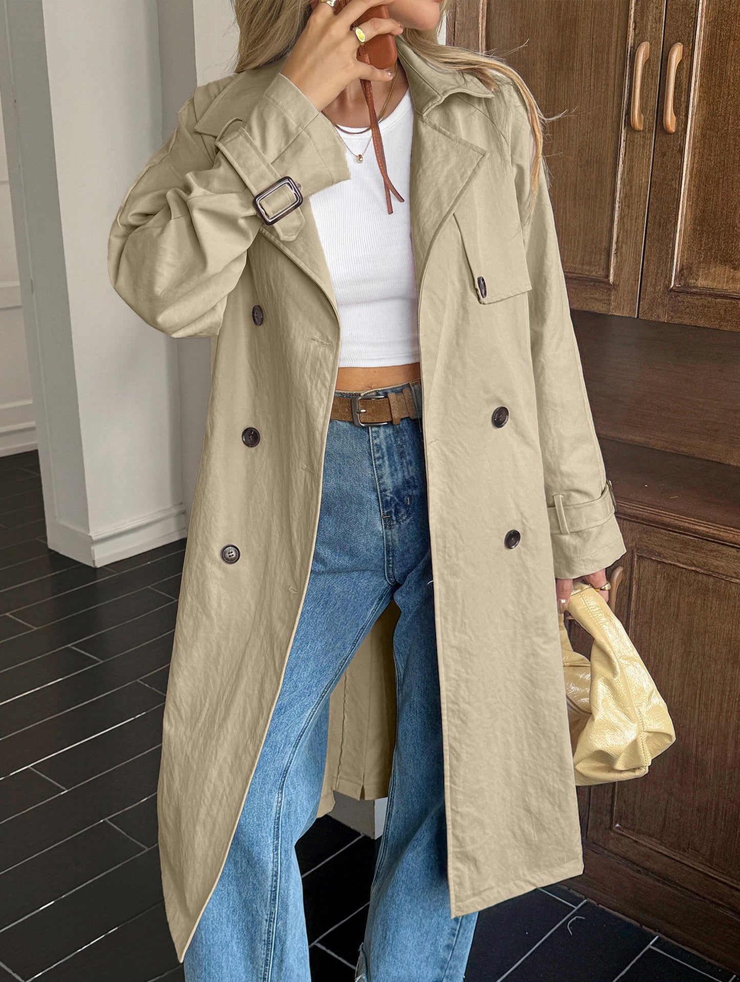 Popular solid color long-sleeved jacket