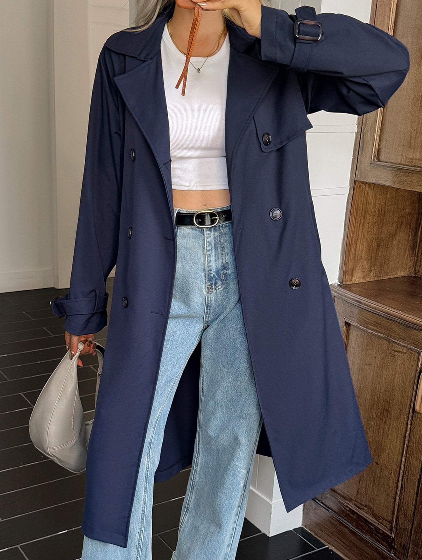 Popular solid color long-sleeved jacket