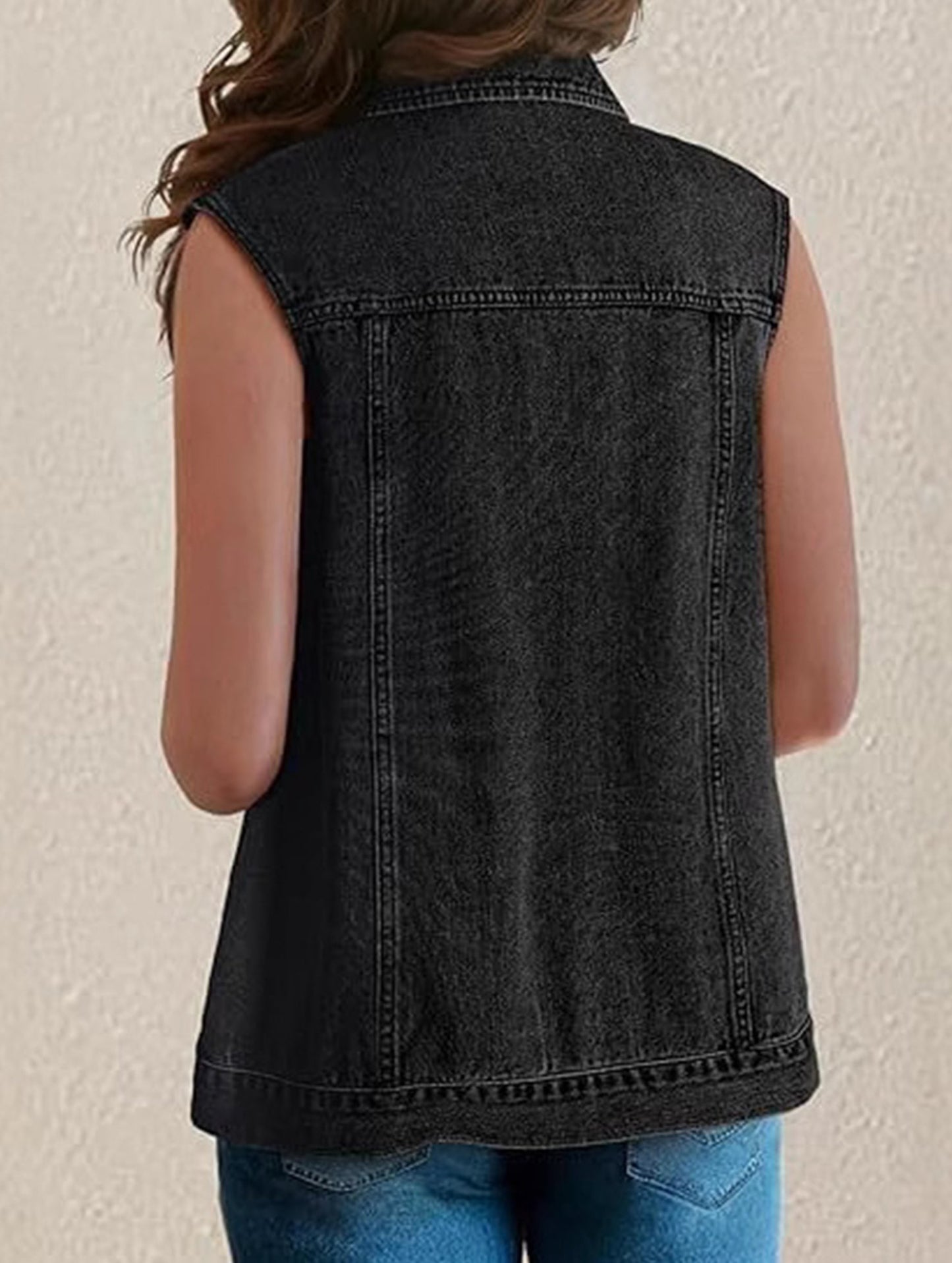 Fashionable women's denim vest waistcoat