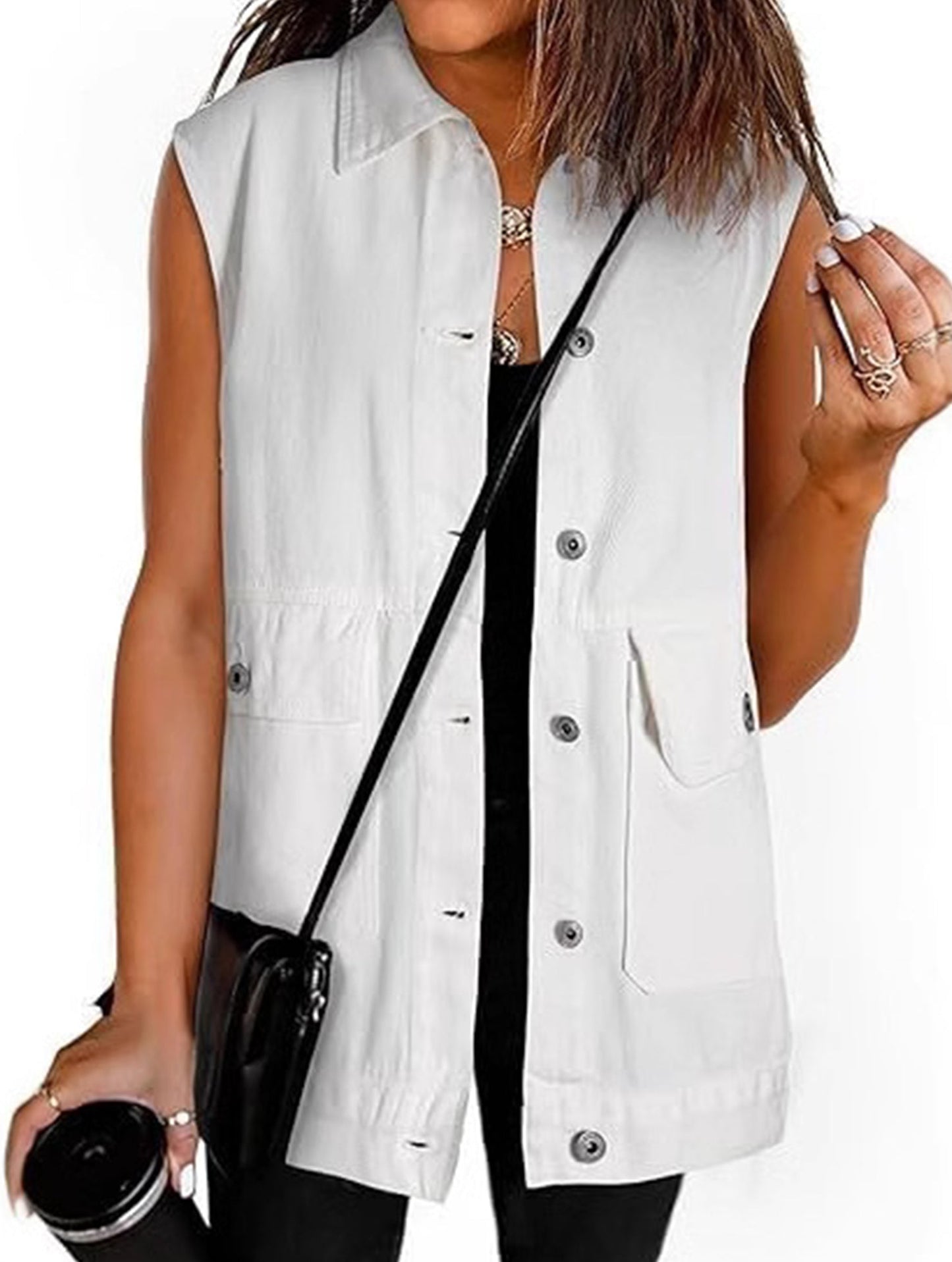 Fashionable women's denim vest waistcoat