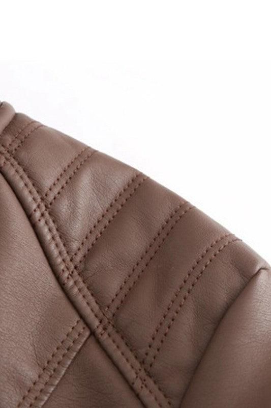 WOMEN??¢S ZIP UP BIKER JACKET - Doublju