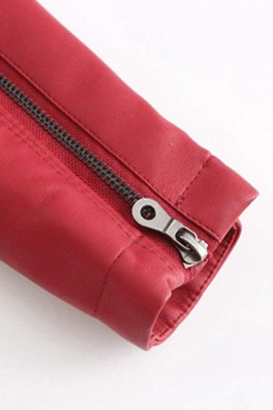 WOMEN??¢S ZIP UP BIKER JACKET - Doublju