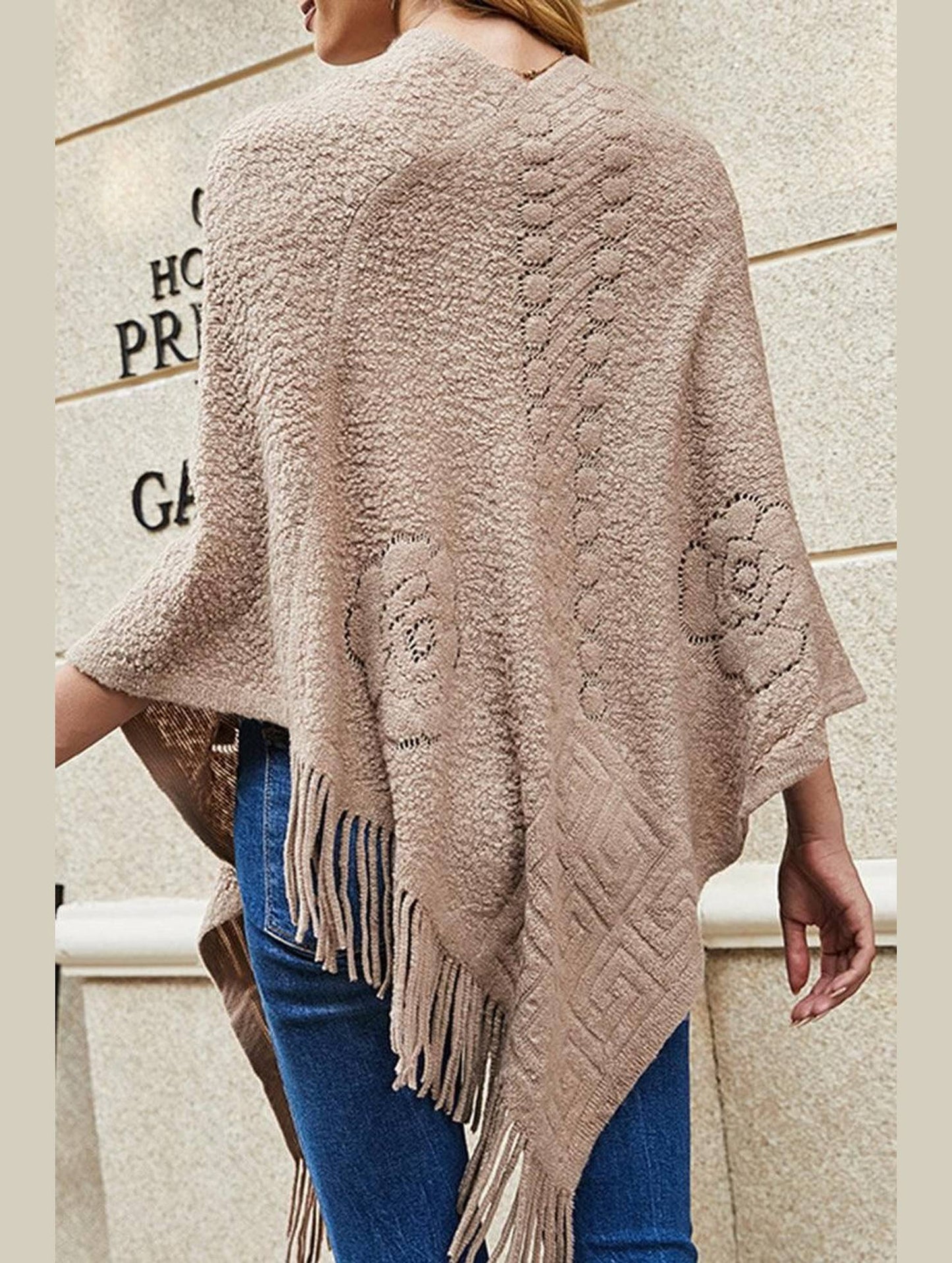 TASSEL SWEATER WOMEN SHAWL - Doublju