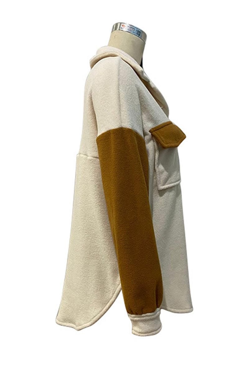 BUTTON DOWN LAPEL JACKET WITH POCKETS - Doublju