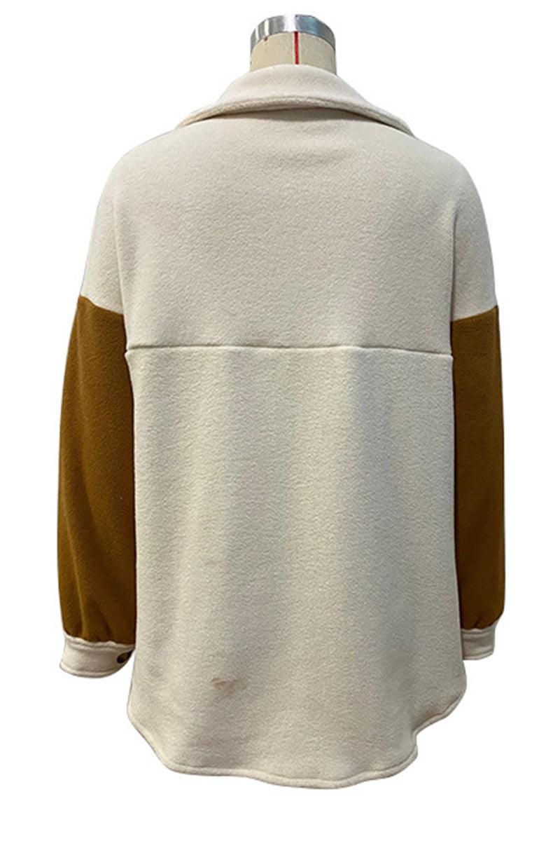 BUTTON DOWN LAPEL JACKET WITH POCKETS - Doublju