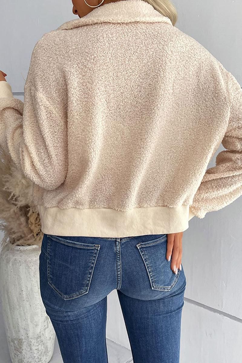 PLUSH WINTER WARM ZIP UP JACKET - Doublju