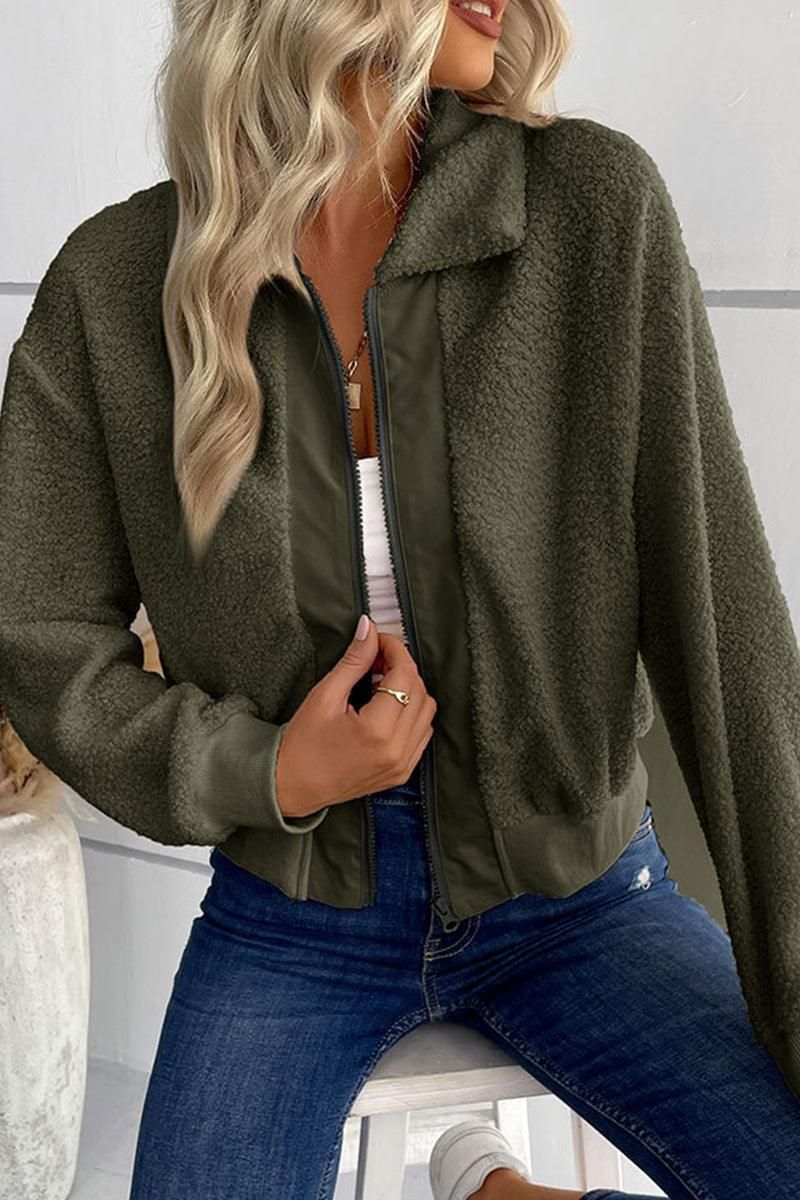 PLUSH WINTER WARM ZIP UP JACKET - Doublju