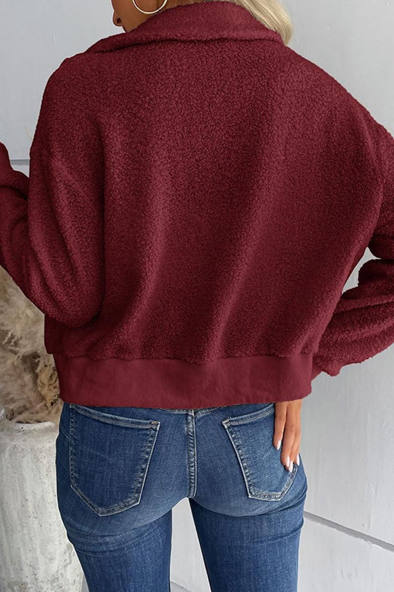 PLUSH WINTER WARM ZIP UP JACKET - Doublju