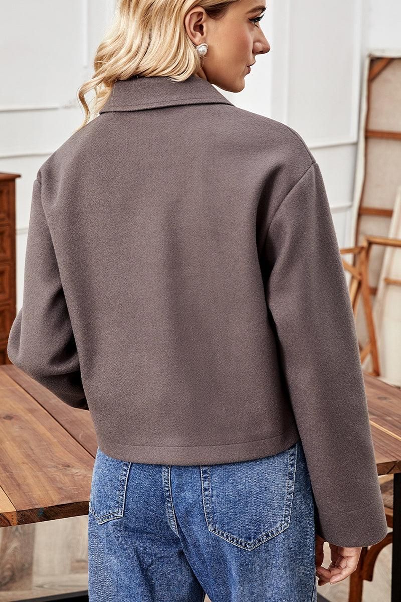 WOMEN LAPEL THREE BUTTONED CASUAL JACKET - Doublju