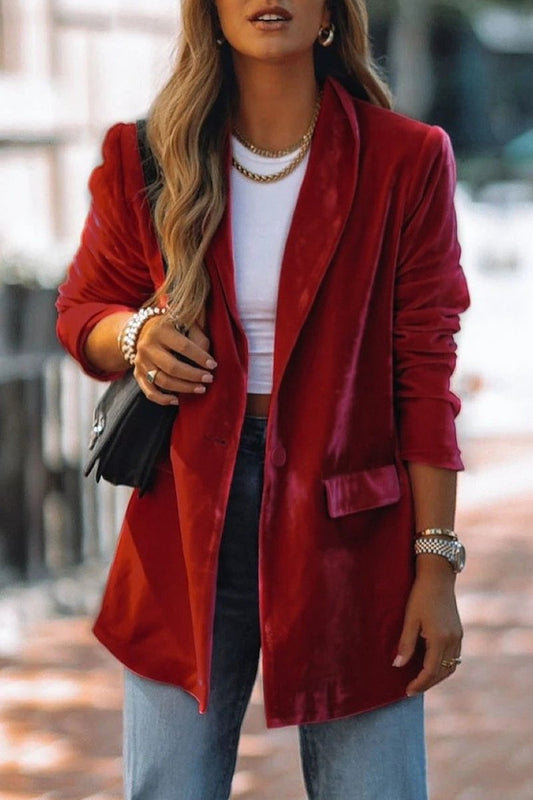 WOMEN FALL WINTER SOLID SEMI FORMAL OFFICE BLAZER