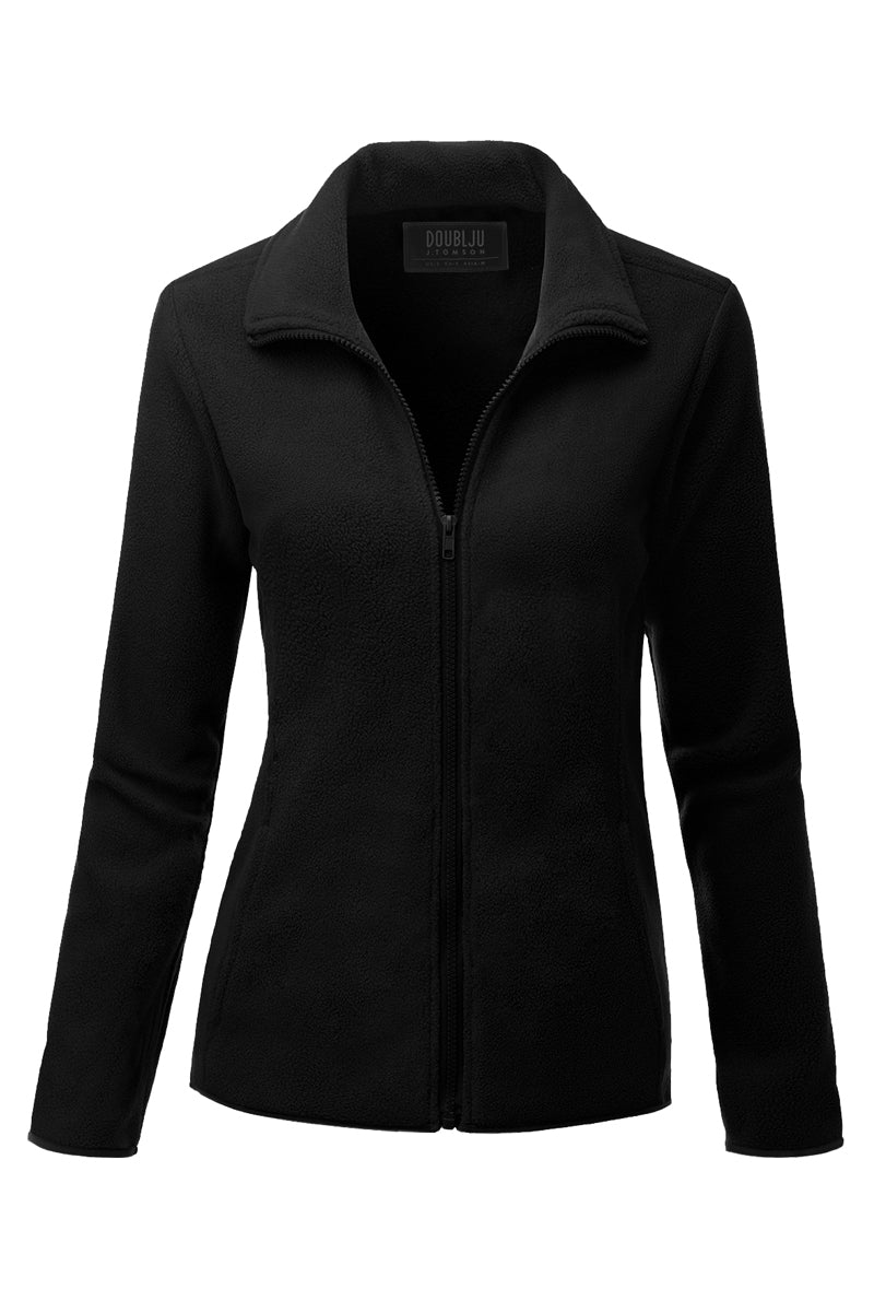 WOMEN'S FULL ZIP UP FLEECE JACKET WITH POCKETS