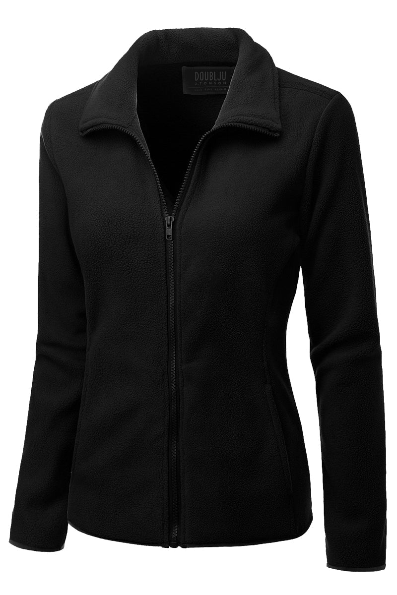 WOMEN'S FULL ZIP UP FLEECE JACKET WITH POCKETS