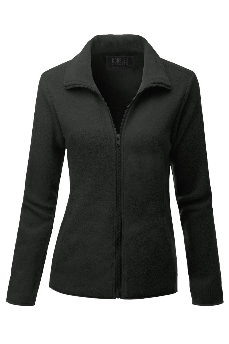 WOMEN'S FULL ZIP UP FLEECE JACKET WITH POCKETS
