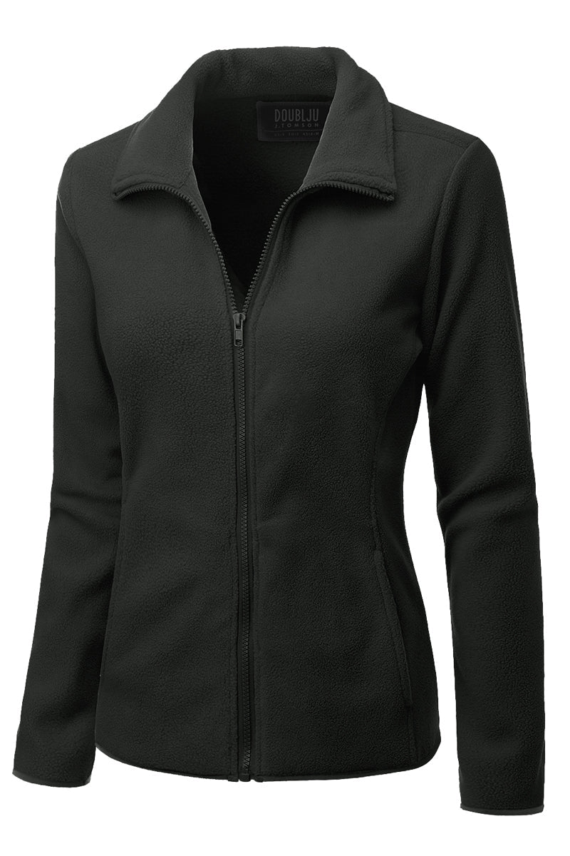 WOMEN'S FULL ZIP UP FLEECE JACKET WITH POCKETS