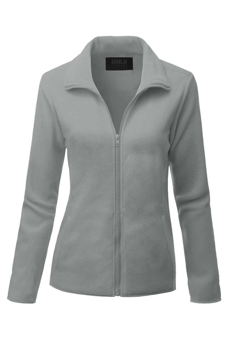 WOMEN'S FULL ZIP UP FLEECE JACKET WITH POCKETS