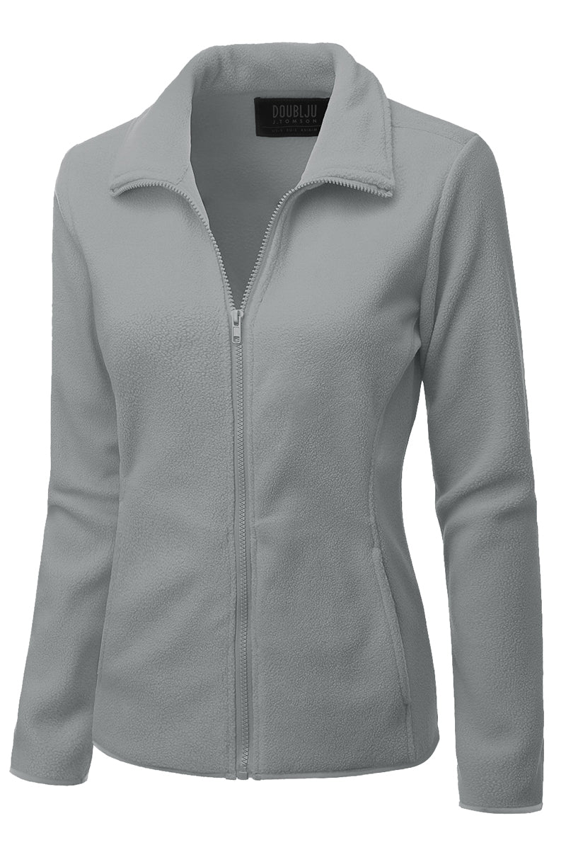 WOMEN'S FULL ZIP UP FLEECE JACKET WITH POCKETS