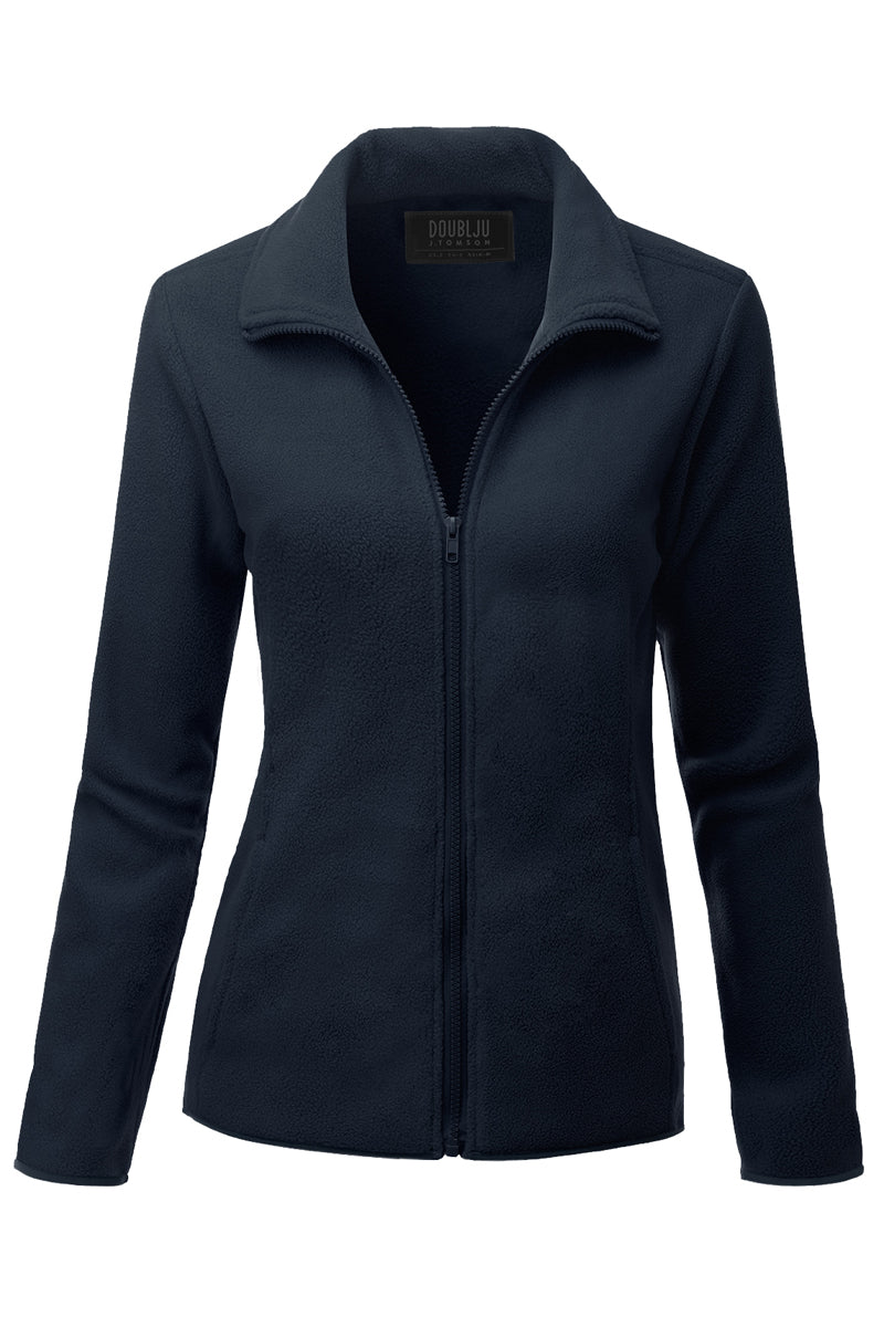 WOMEN'S FULL ZIP UP FLEECE JACKET WITH POCKETS