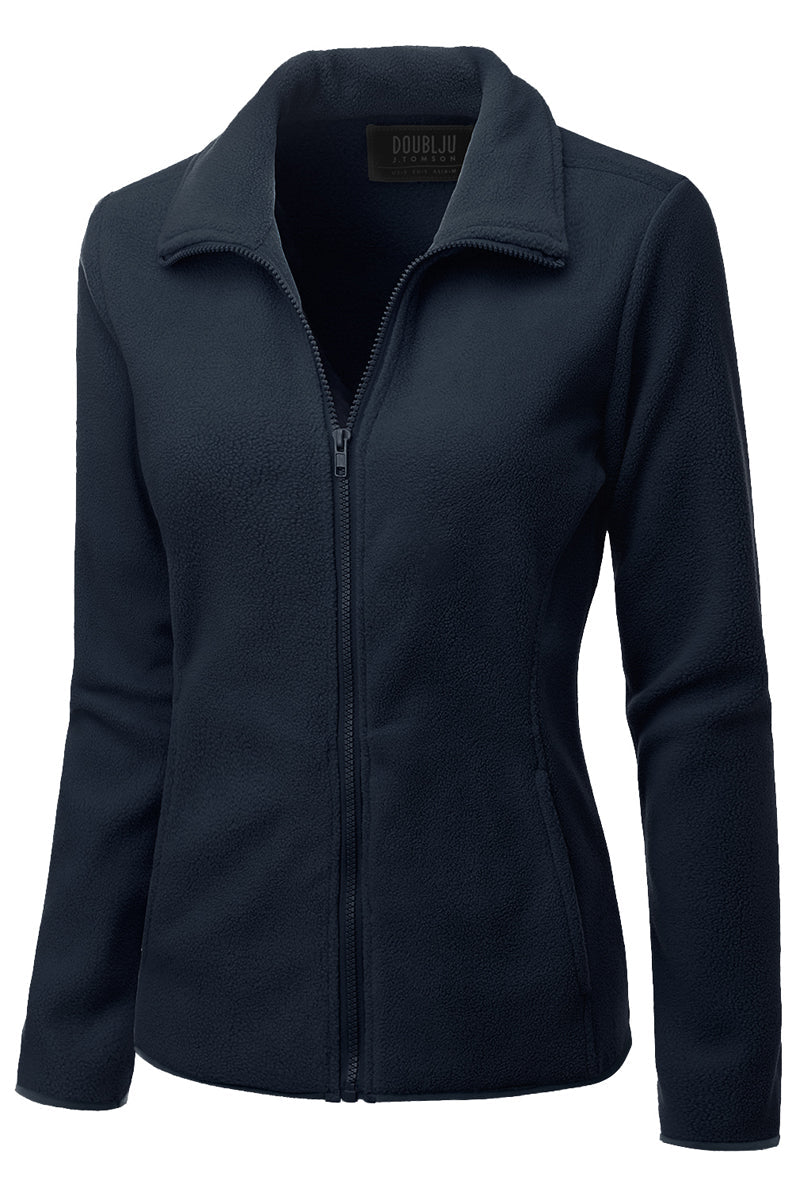 WOMEN'S FULL ZIP UP FLEECE JACKET WITH POCKETS