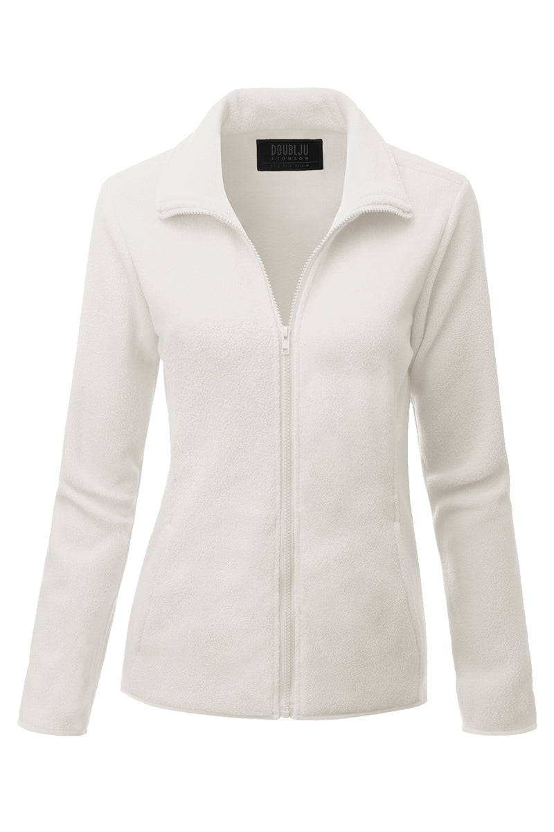 WOMEN'S FULL ZIP UP FLEECE JACKET WITH POCKETS