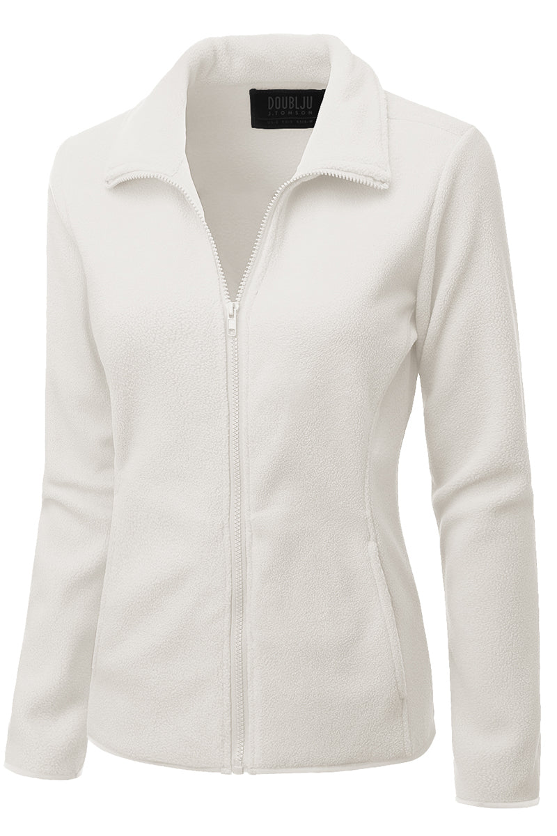 WOMEN'S FULL ZIP UP FLEECE JACKET WITH POCKETS