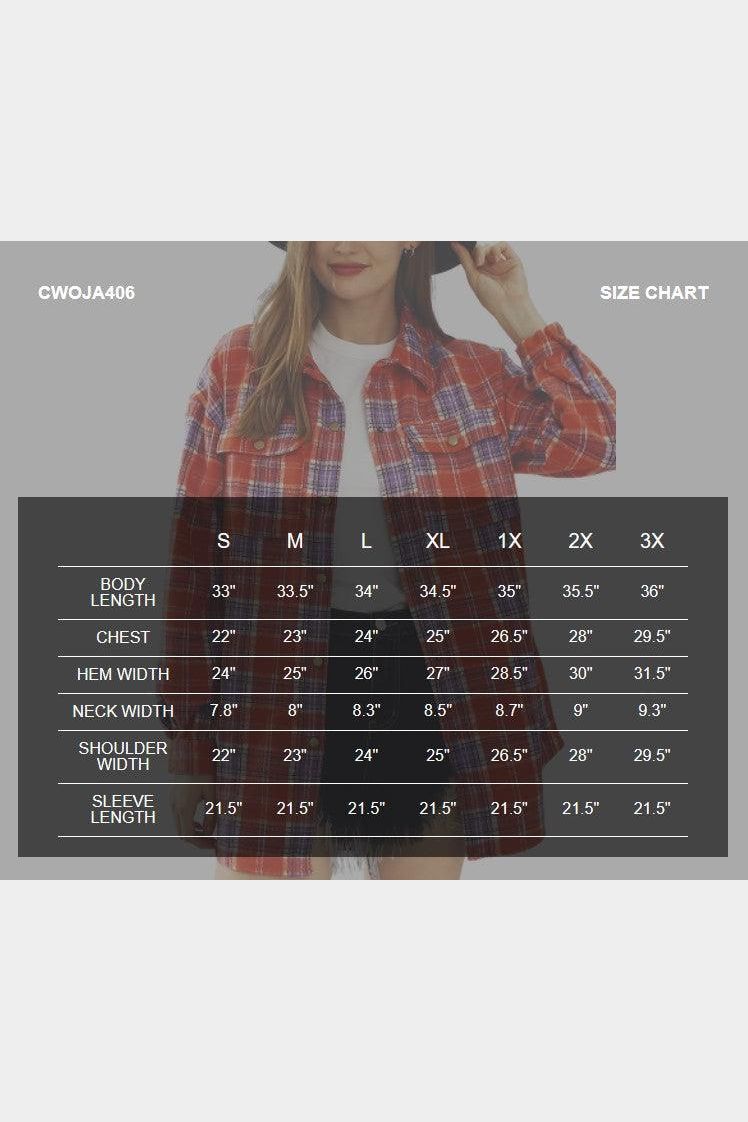 FLANNEL PLAID JACKET SHACKET WITHOUT SIDE POCKET - Doublju