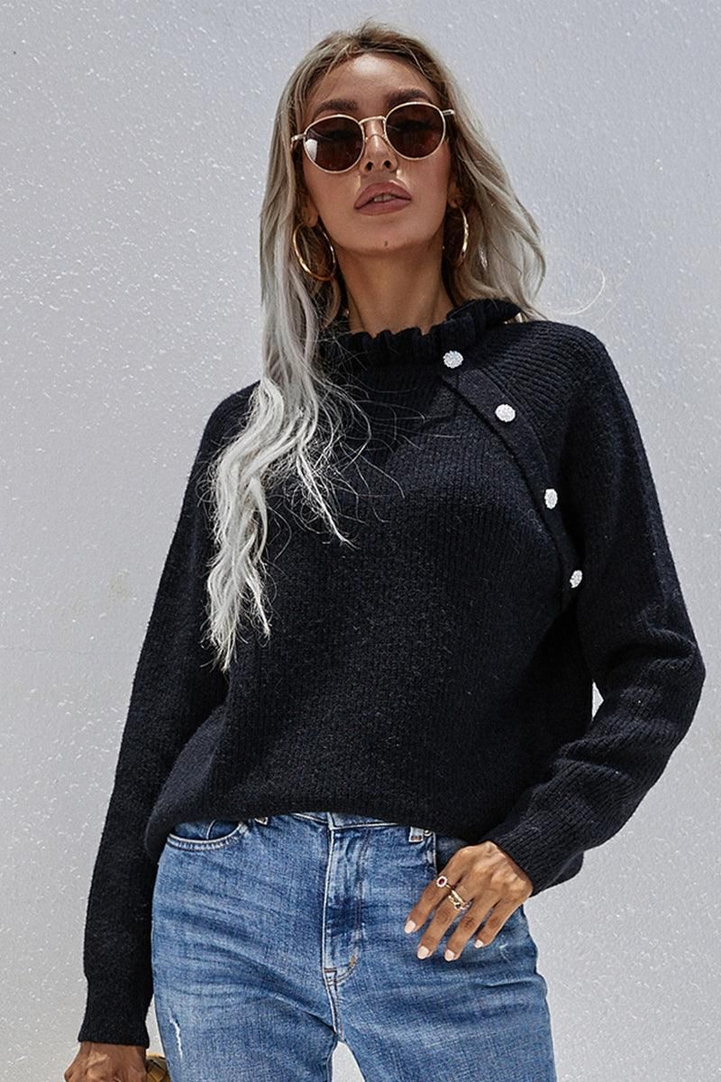 CASUAL KNIT SWEATER - Doublju